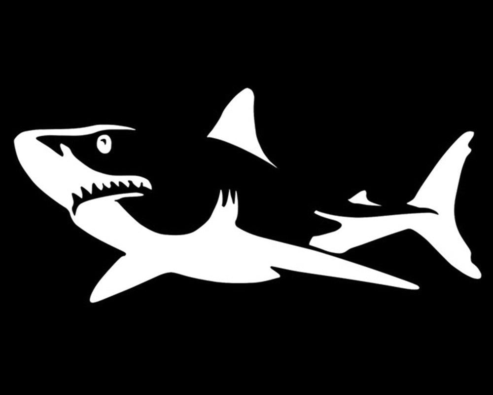 Lovely Shark Vinyl Sticker Decal for Car Truck Window Bumper White