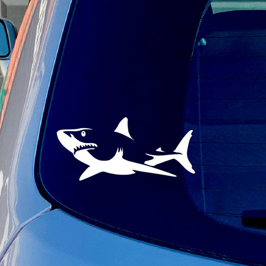 Lovely Shark Vinyl Sticker Decal for Car Truck Window Bumper White