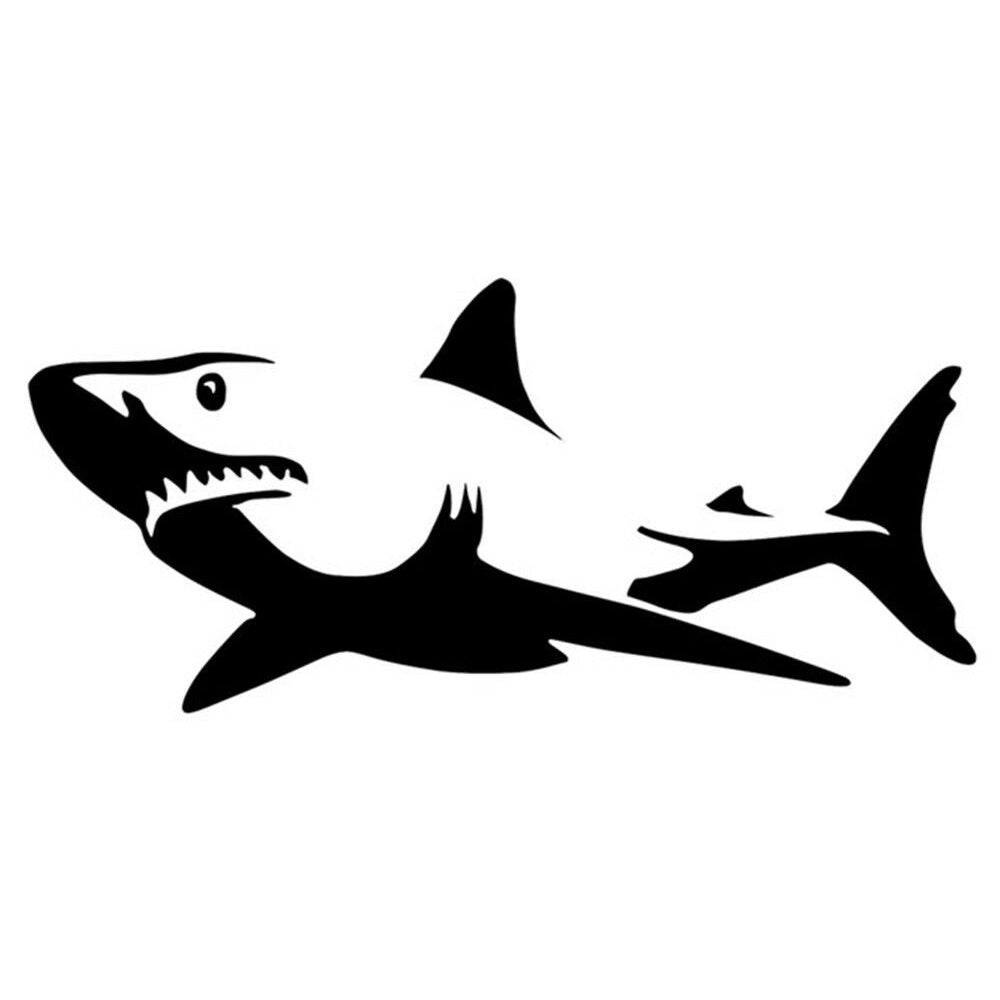 Lovely Shark Vinyl Sticker Decal for Car Truck Window Bumper Black