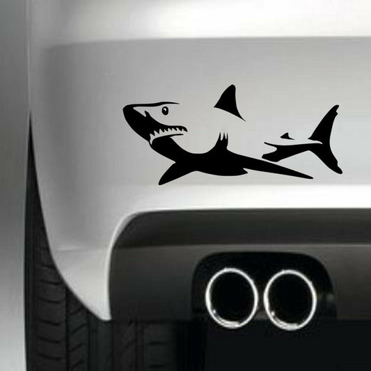 Lovely Shark Vinyl Sticker Decal for Car Truck Window Bumper Black