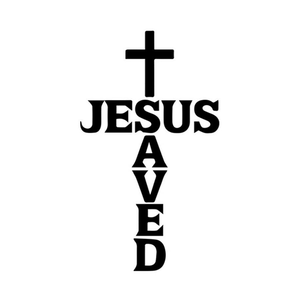 Jesus Saved Cross Vinyl Sticker Decal for Car Truck Window Bumper Black