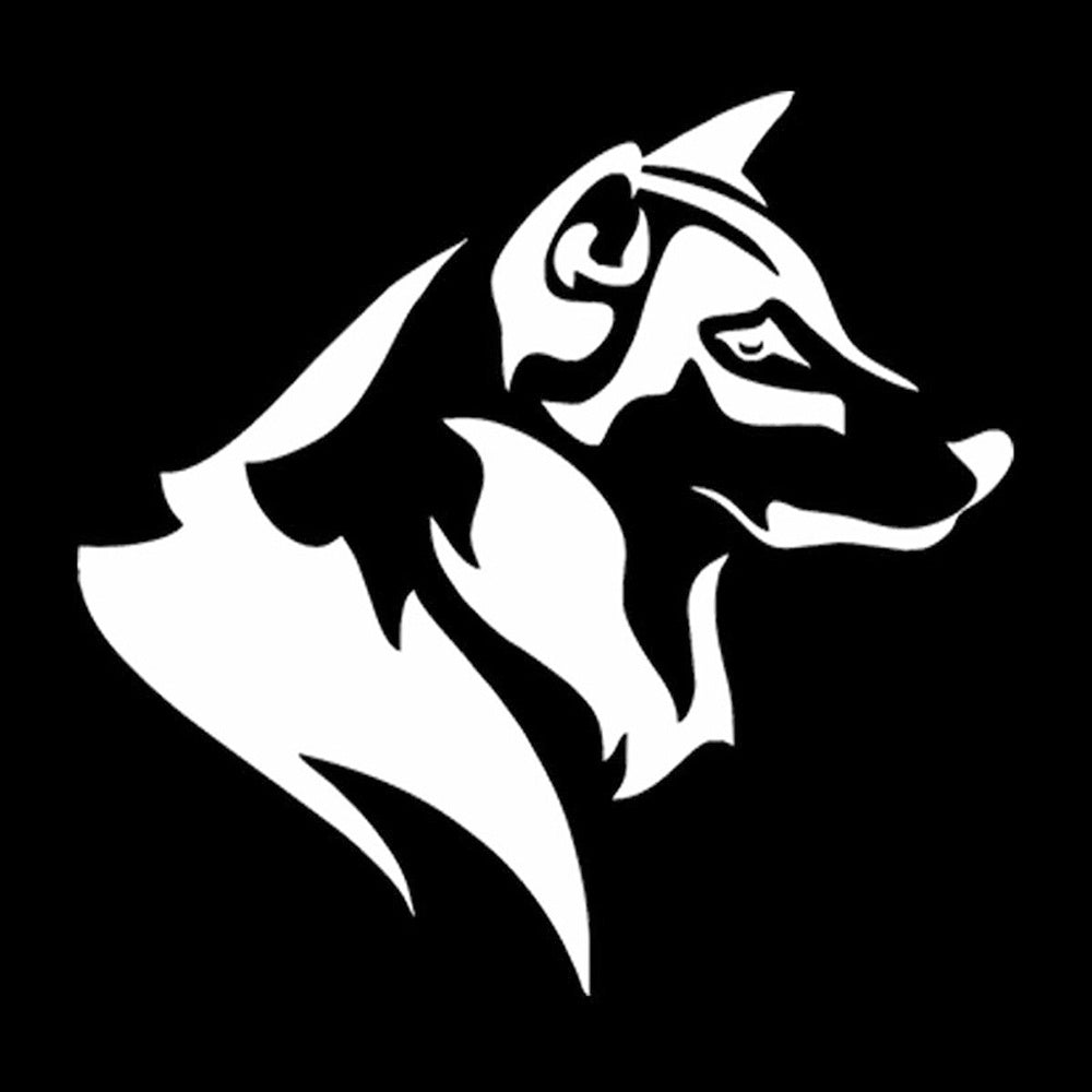 Husky Dog Head Vinyl Sticker Decal for Car Truck Window Bumper White