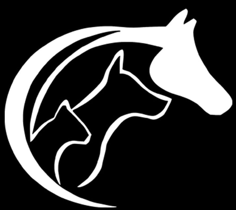 Horse Dog Cat Animal Vinyl Sticker Decal for Car Truck Window Bumper White