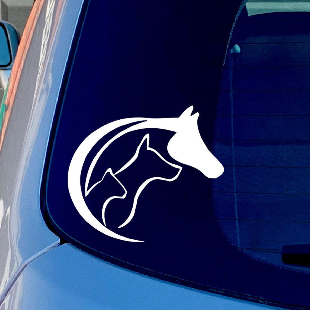 Horse Dog Cat Animal Vinyl Sticker Decal for Car Truck Window Bumper White