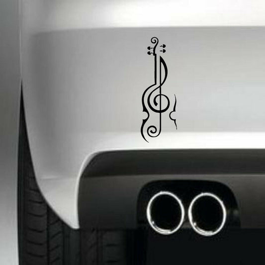 Cute Violin Music Treble Clef Vinyl Sticker Decal for Car Truck Window Bumper Black