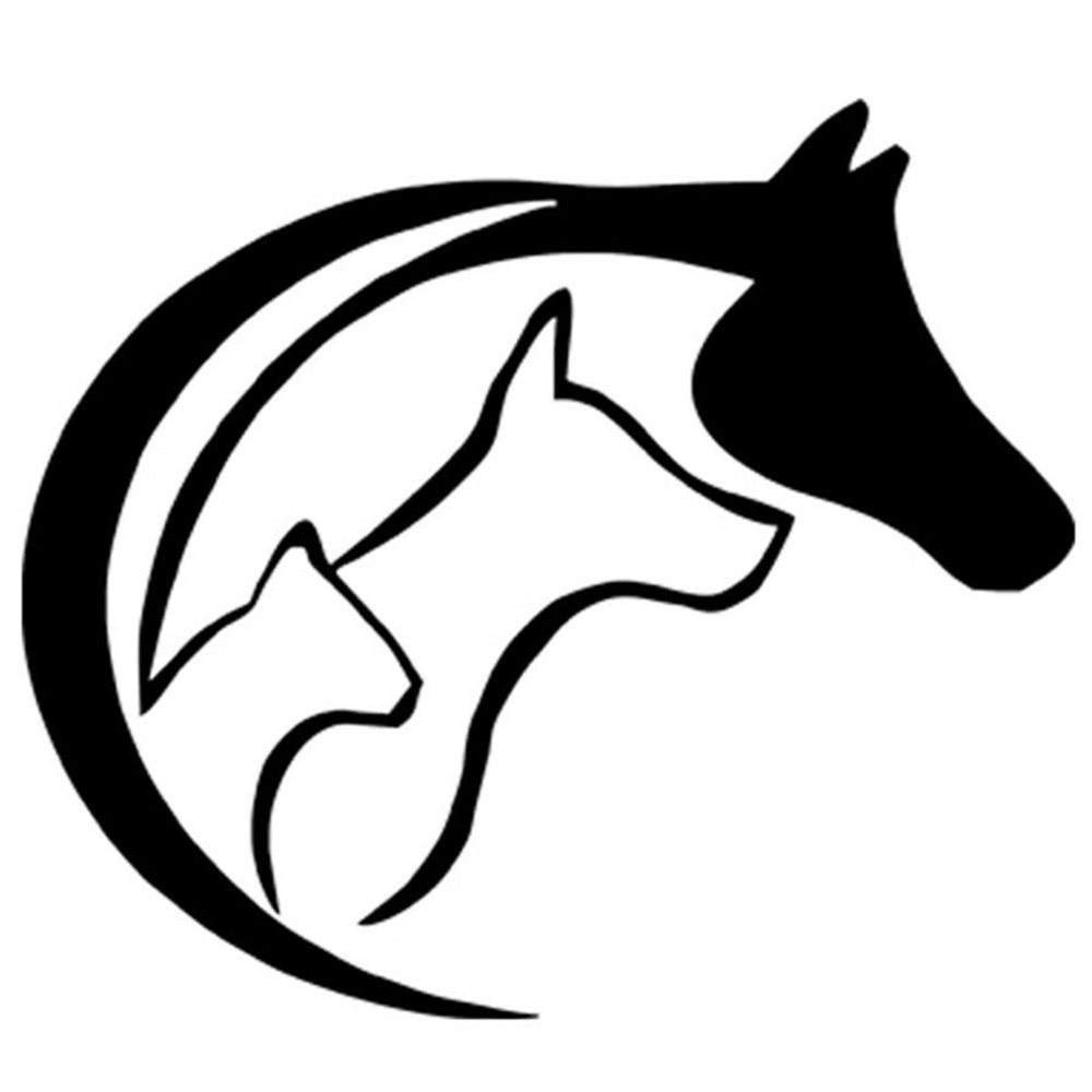 Horse Dog Cat Animal Vinyl Sticker Decal for Car Truck Window Bumper Black