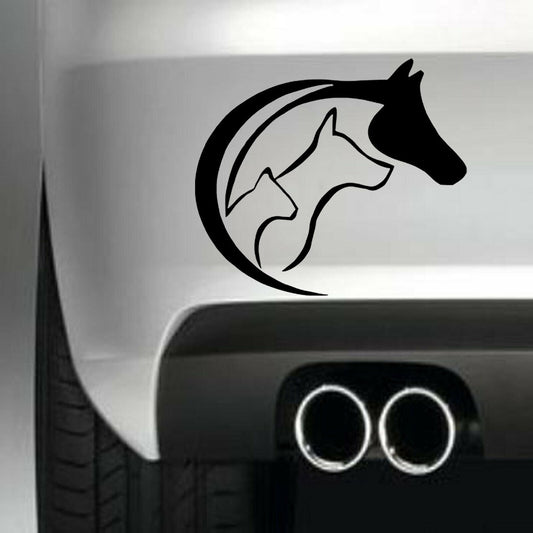 Horse Dog Cat Animal Vinyl Sticker Decal for Car Truck Window Bumper Black