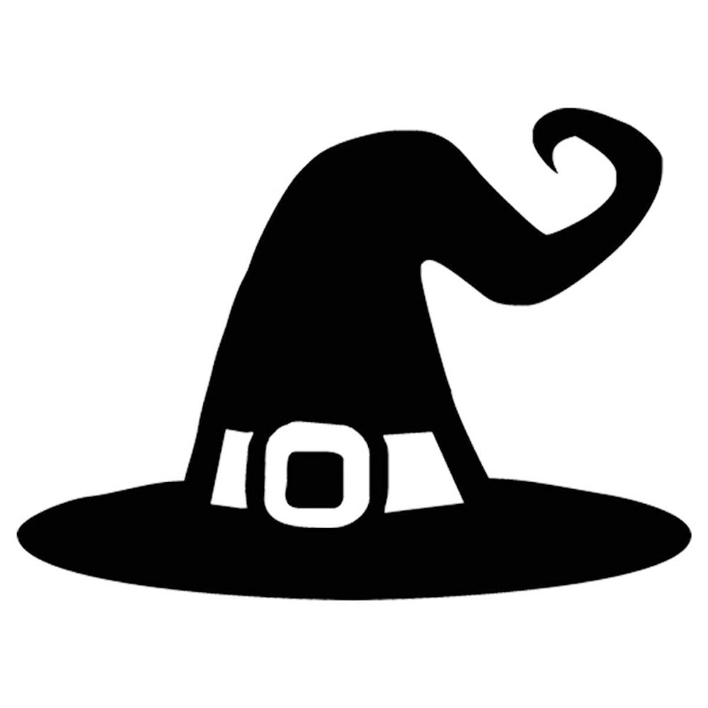 Halloween Cartoon Witches Hat Vinyl Sticker Decal for Car Truck Window Bumper Black
