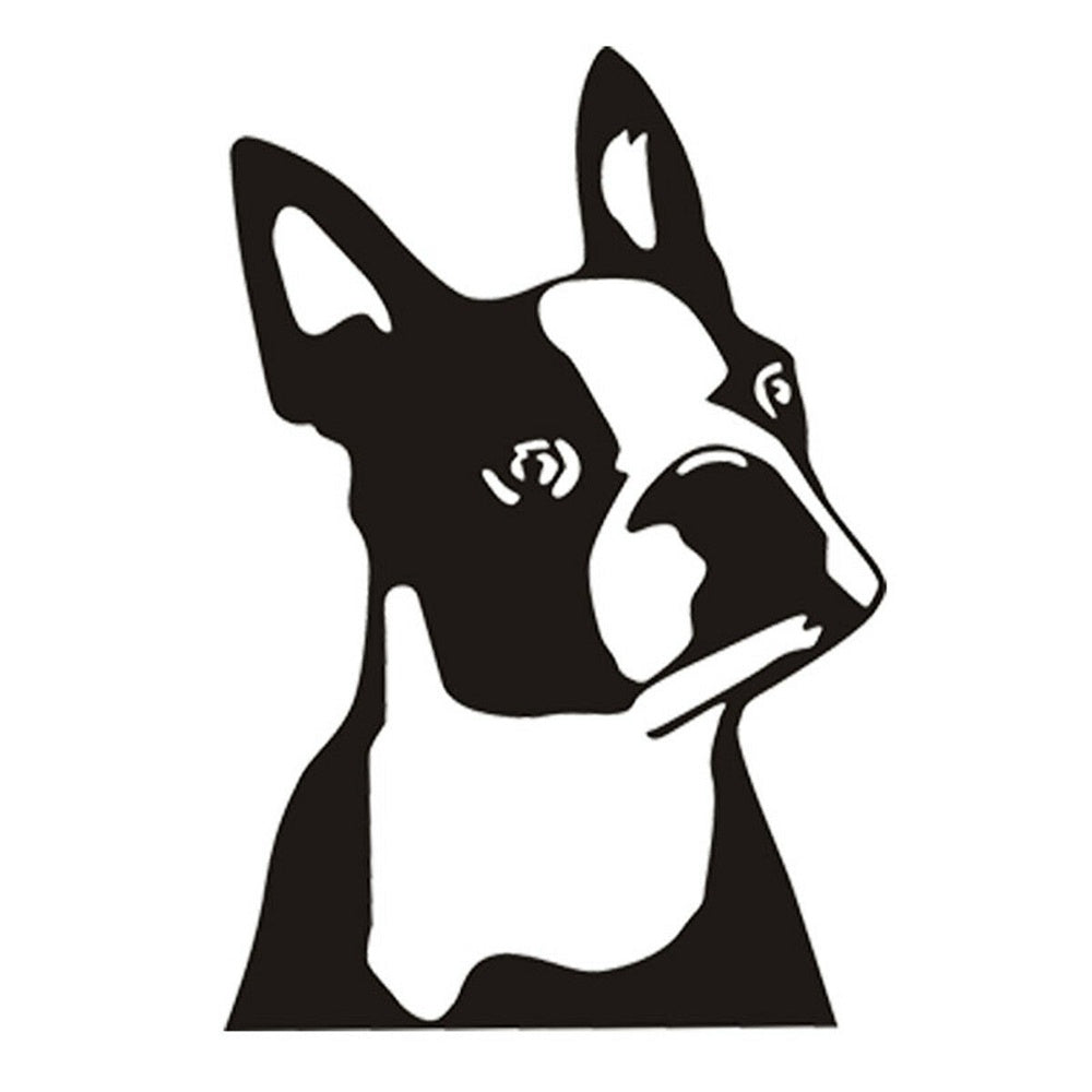 Fun Boston Terrier Dog Vinyl Sticker Decal for Car Truck Window Bumper Black