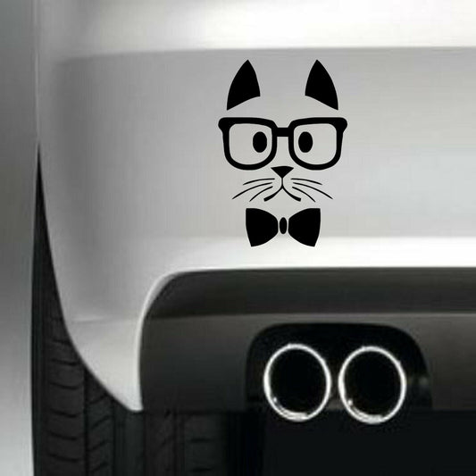 Cat Funny Vinyl Sticker Decal for Car Truck Window Bumper Black