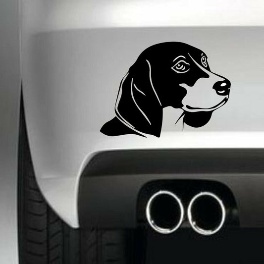 Animal Beagle Dog Vinyl Sticker Decal for Car Truck Window Bumper Black