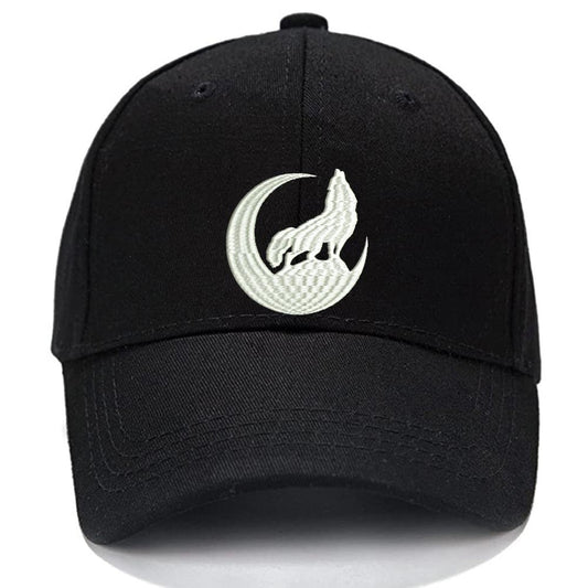 MOON WOLF Men Women Unisex Baseball Cap Classic Low Profile Adjustable Strapback Baseball Cap Dad-Hat
