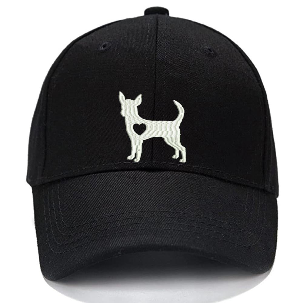 I Love Chihuahua Men Women Unisex Baseball Cap Classic Low Profile Adjustable Strapback Baseball Cap Dad-Hat