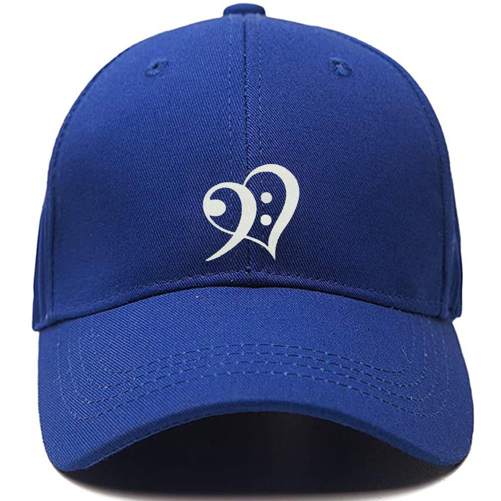 BASS CLEF HEART Symbol Love Music Men Women Unisex Baseball Cap Classic Low Profile Adjustable Strapback Baseball Cap Dad-Hat