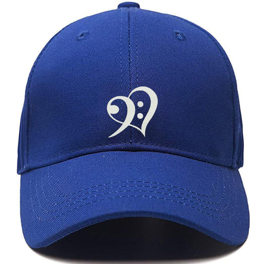 BASS CLEF HEART Symbol Love Music Men Women Unisex Baseball Cap Classic Low Profile Adjustable Strapback Baseball Cap Dad-Hat