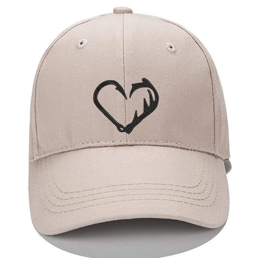 Love heart Hunting Fishing outdoors Men Women Unisex Baseball Cap Classic Low Profile Adjustable Strapback Baseball Cap Dad-Hat