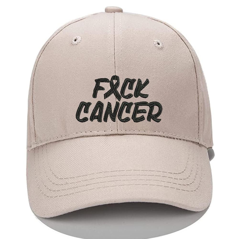 Fck Cancer ribbon awareness F Cancers Men Women Unisex Baseball Cap Classic Low Profile Adjustable Strapback Baseball Cap Dad-Hat