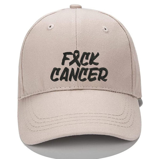 Fck Cancer ribbon awareness F Cancers Men Women Unisex Baseball Cap Classic Low Profile Adjustable Strapback Baseball Cap Dad-Hat
