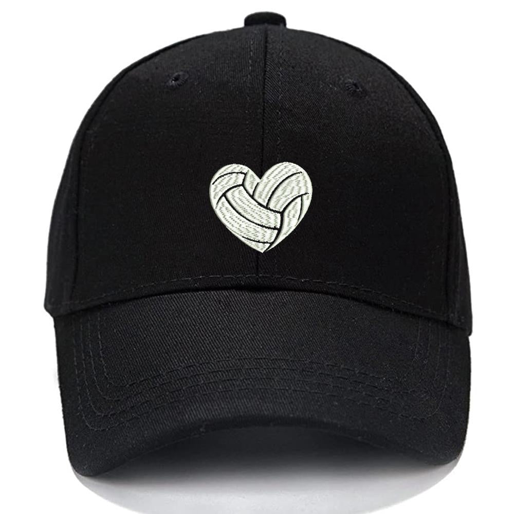 Volleyball Heart Men Women Unisex Baseball Cap Classic Low Profile Adjustable Strapback Baseball Cap Dad-Hat
