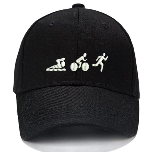 Triathlon Swim Bike Run Men Women Unisex Baseball Cap Classic Low Profile Adjustable Strapback Baseball Cap Dad-Hat