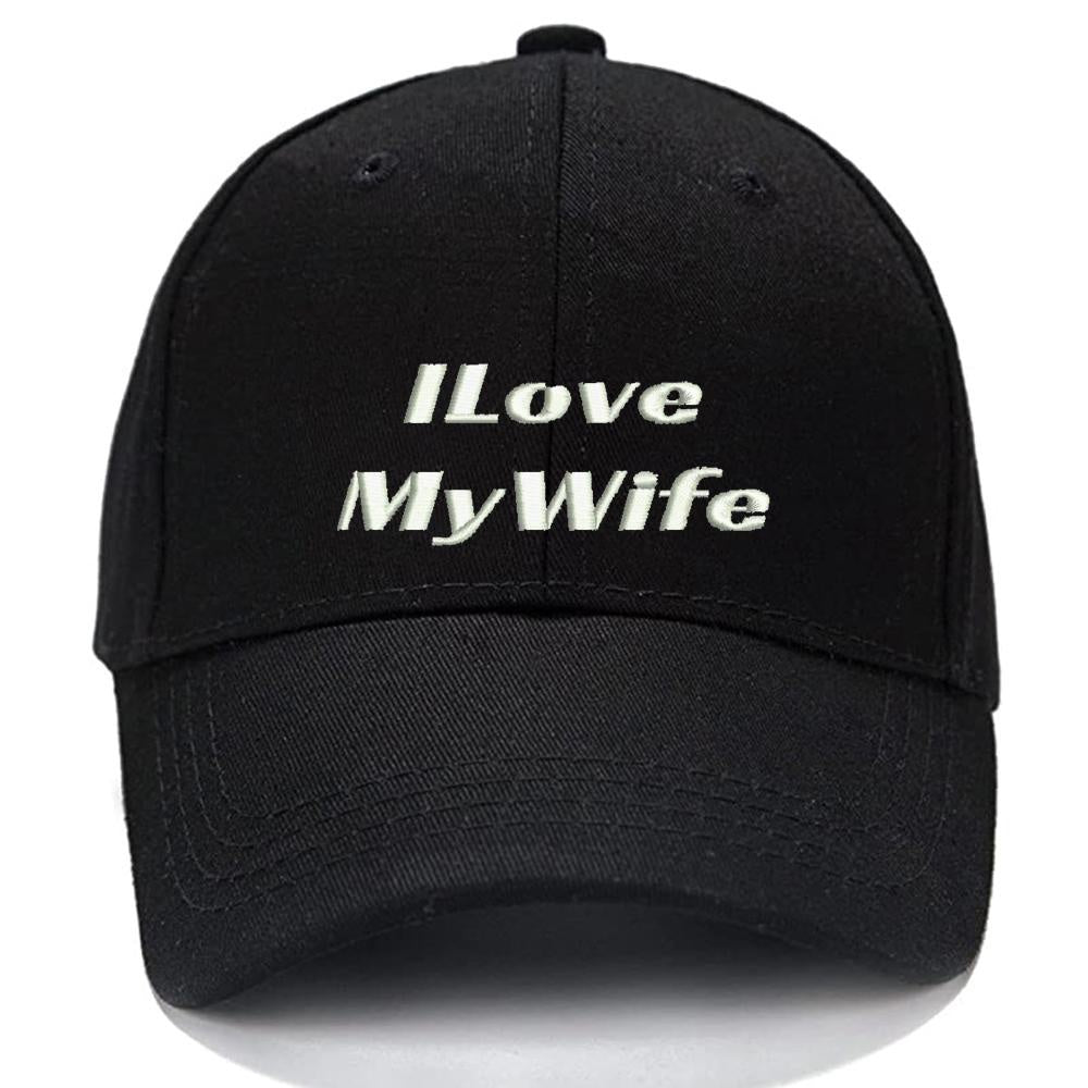 I Love My Wife Men Women Unisex Baseball Cap Classic Low Profile Adjustable Strapback Baseball Cap Dad-Hat