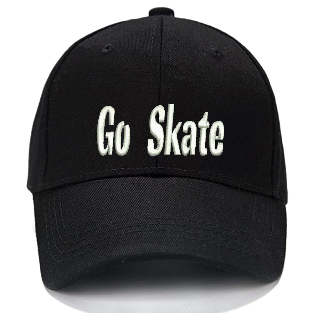Go Skate Men Women Unisex Baseball Cap Classic Low Profile Adjustable Strapback Baseball Cap Dad-Hat