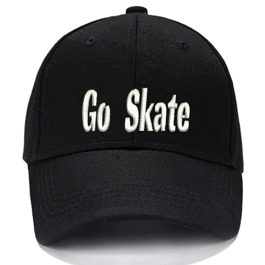 Go Skate Men Women Unisex Baseball Cap Classic Low Profile Adjustable Strapback Baseball Cap Dad-Hat