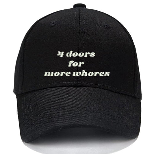 4 doors for more whores Men Women Unisex Baseball Cap Classic Low Profile Adjustable Strapback Baseball Cap Dad-Hat