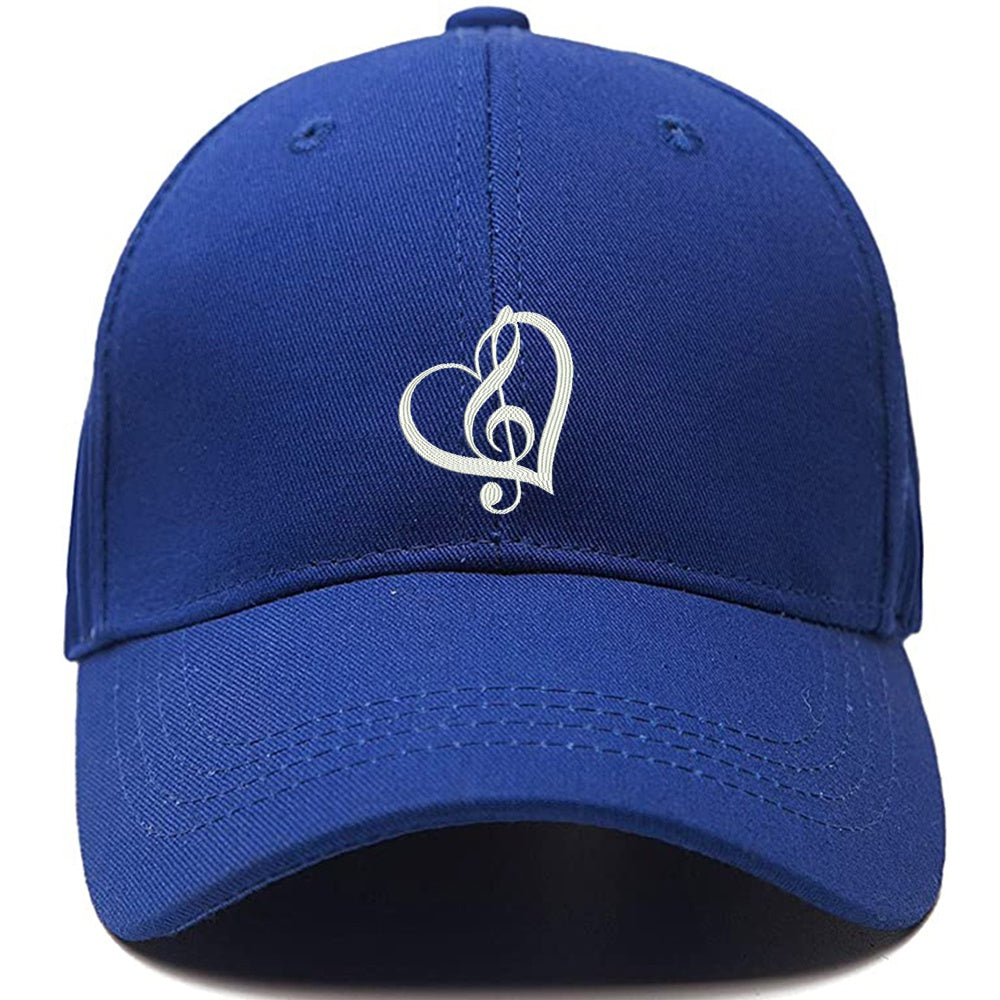 TREBLE CLEF HEART Music Symbol Guitar Men Women Unisex Baseball Cap Classic Low Profile Adjustable Strapback Baseball Cap Dad-Hat