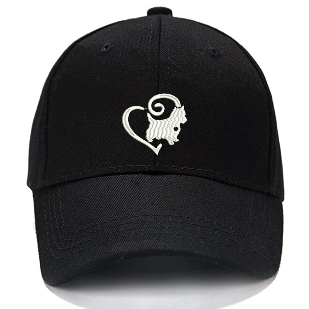 West Highland Westie Love Heart Dog Men Women Unisex Baseball Cap Classic Low Profile Adjustable Strapback Baseball Cap Dad-Hat