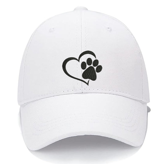 PAW HEART Men Women Unisex Baseball Cap Classic Low Profile Adjustable Strapback Baseball Cap Dad-Hat