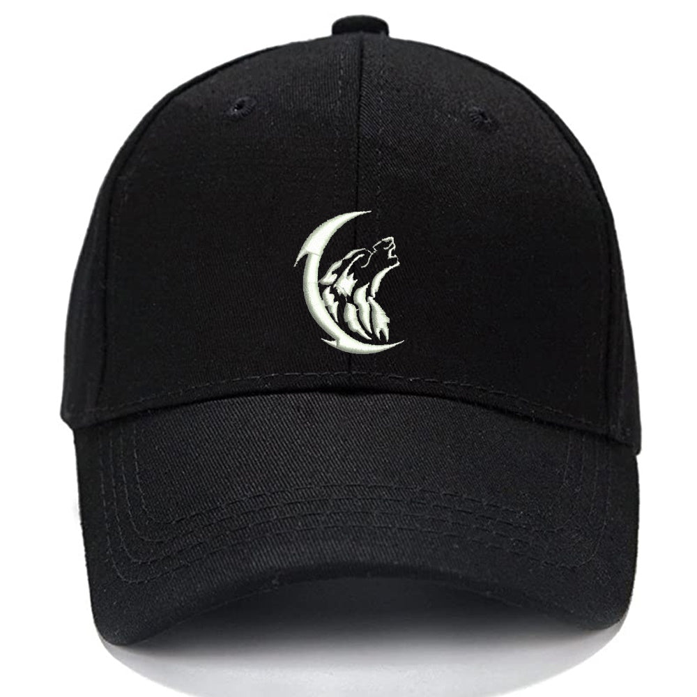 MOON WOLF HeadMen Women Unisex Baseball Cap Classic Low Profile Adjustable Strapback Baseball Cap Dad-Hat