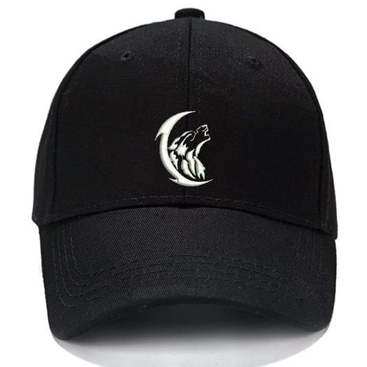 MOON WOLF HeadMen Women Unisex Baseball Cap Classic Low Profile Adjustable Strapback Baseball Cap Dad-Hat