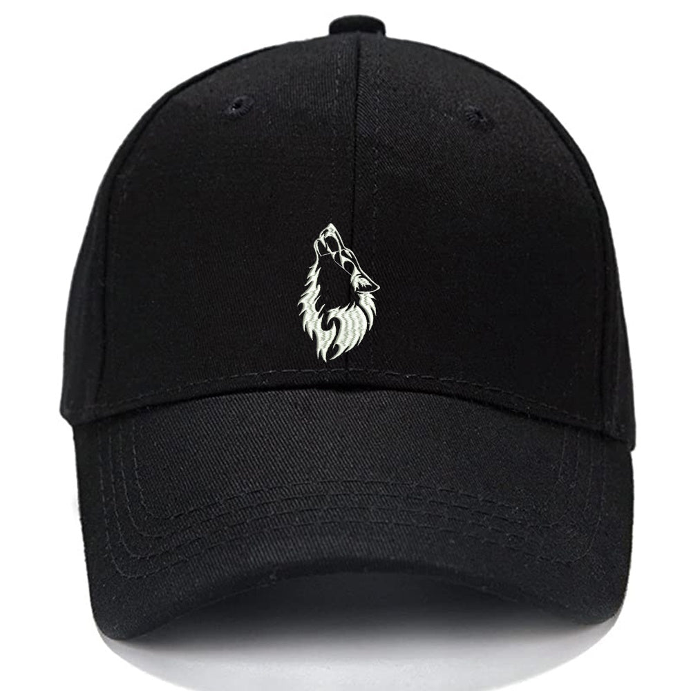 Lucky Wolf Head Reflecting Men Women Unisex Baseball Cap Classic Low Profile Adjustable Strapback Baseball Cap Dad-Hat
