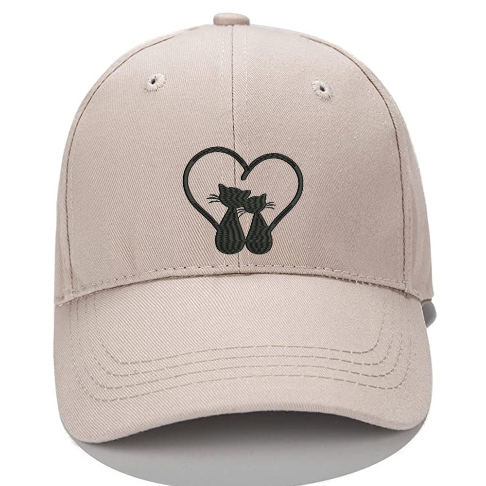 Lovely Cat Lovers Men Women Unisex Baseball Cap Classic Low Profile Adjustable Strapback Baseball Cap Dad-Hat