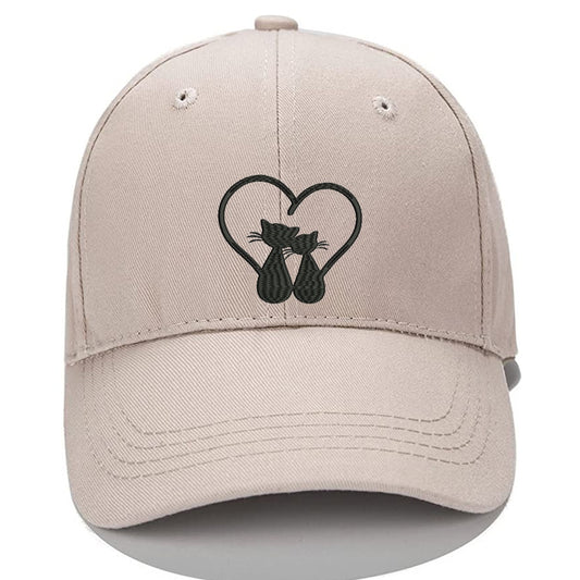 Lovely Cat Lovers Men Women Unisex Baseball Cap Classic Low Profile Adjustable Strapback Baseball Cap Dad-Hat