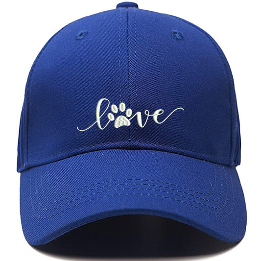 Love Dog Footprints Men Women Unisex Baseball Cap Classic Low Profile Adjustable Strapback Baseball Cap Dad-Hat