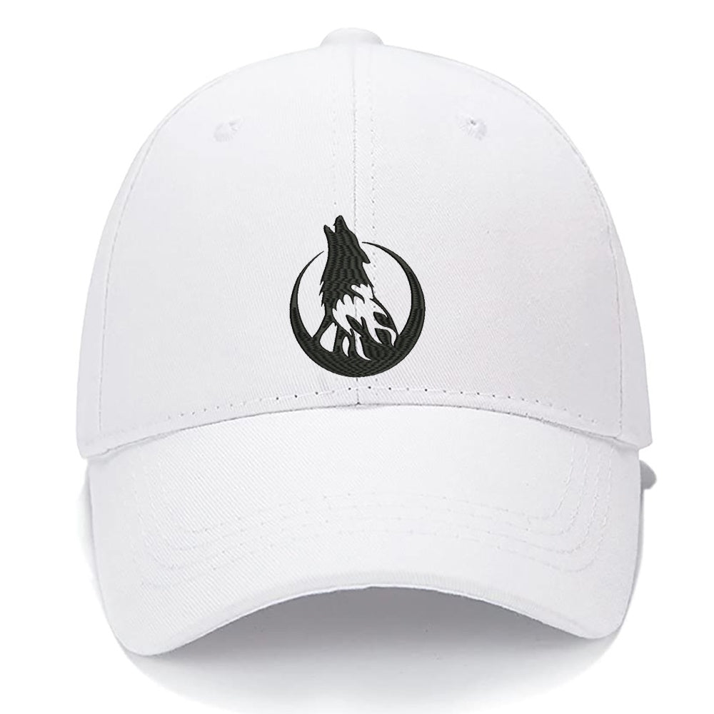 Howling Wolf Moon On Fire Men Women Unisex Baseball Cap Classic Low Profile Adjustable Strapback Baseball Cap Dad-Hat