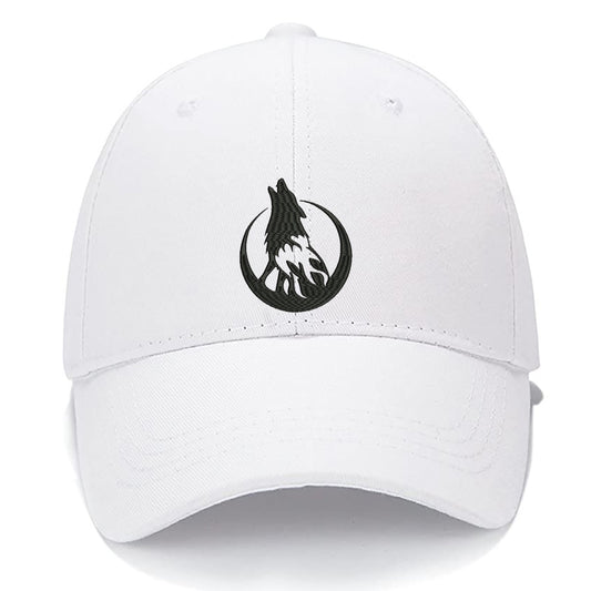 Howling Wolf Moon On Fire Men Women Unisex Baseball Cap Classic Low Profile Adjustable Strapback Baseball Cap Dad-Hat
