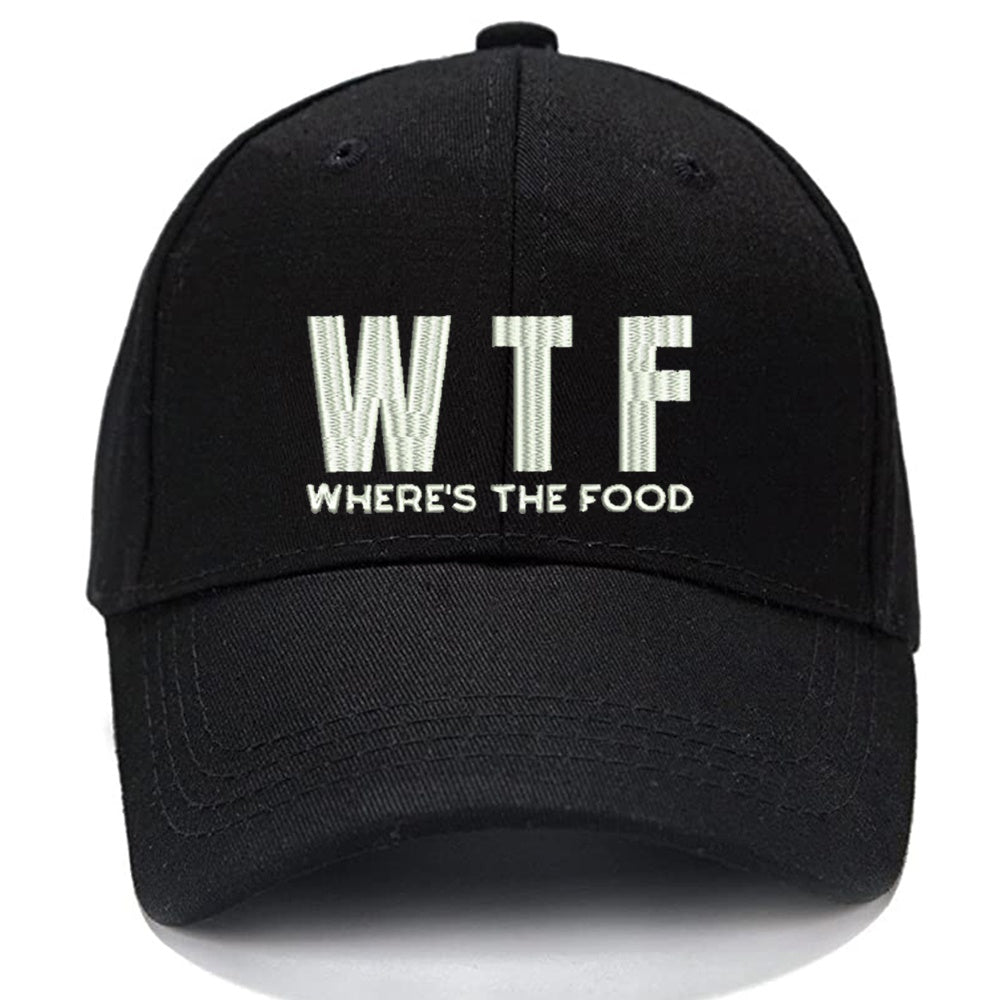 WTF - Where's The Food Men Women Unisex Baseball Cap Classic Low Profile Adjustable Strapback Baseball Cap Dad-Hat