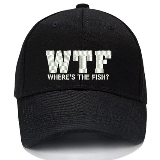 WTF - Where's The Fish Men Women Unisex Baseball Cap Classic Low Profile Adjustable Strapback Baseball Cap Dad-Hat