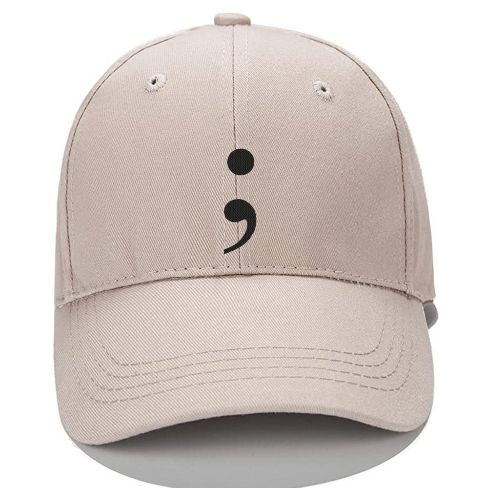 Semi Colon Men Women Unisex Baseball Cap Classic Low Profile Adjustable Strapback Baseball Cap Dad-Hat