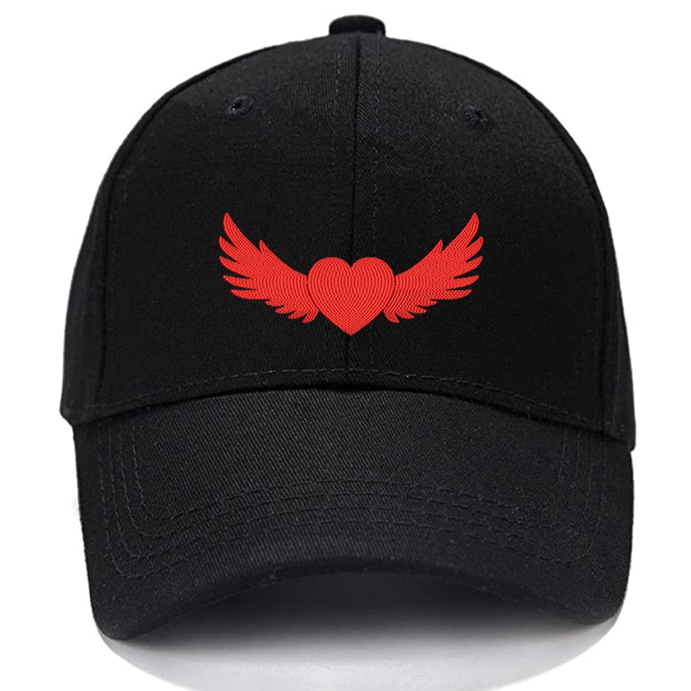 Flying Love Red Heart Men Women Unisex Baseball Cap Classic Low Profile Adjustable Strapback Baseball Cap Dad-Hat