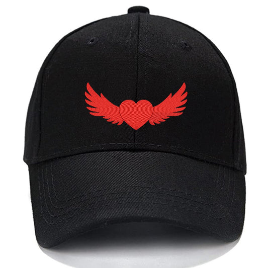 Flying Love Red Heart Men Women Unisex Baseball Cap Classic Low Profile Adjustable Strapback Baseball Cap Dad-Hat