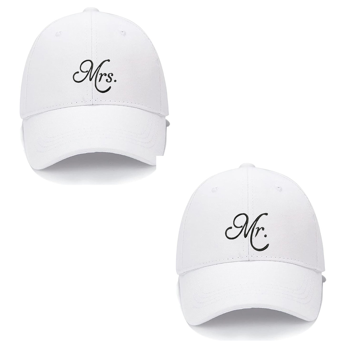 Mr & Mrs. Couple Men Women Unisex Baseball Cap Classic Low Profile Adjustable Strapback Baseball Cap Dad-Hat