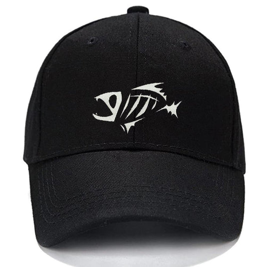 Skeleton Fish BONES Funny Fishing Men Women Unisex Baseball Cap Classic Low Profile Adjustable Strapback Baseball Cap Dad-Hat