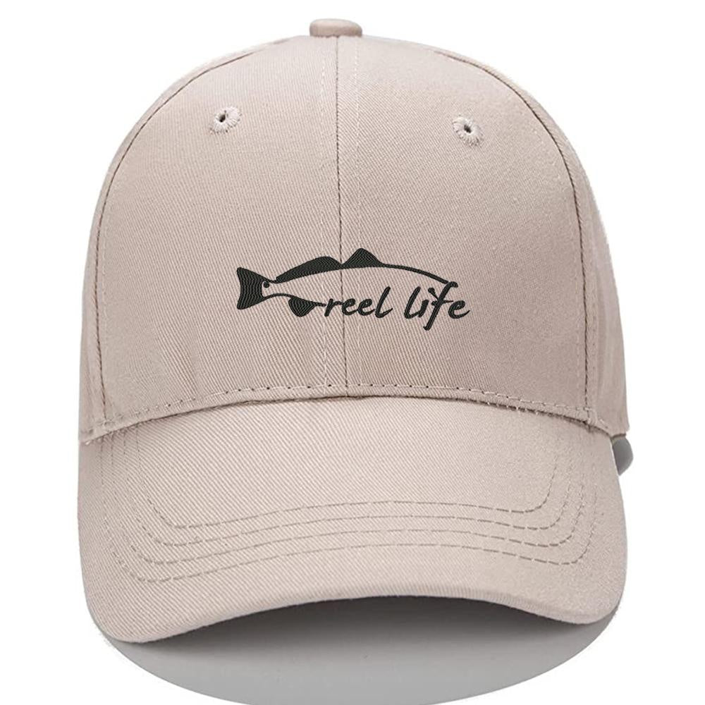 Reel Life Fishing Men Women Unisex Baseball Cap Classic Low Profile Adjustable Strapback Baseball Cap Dad-Hat