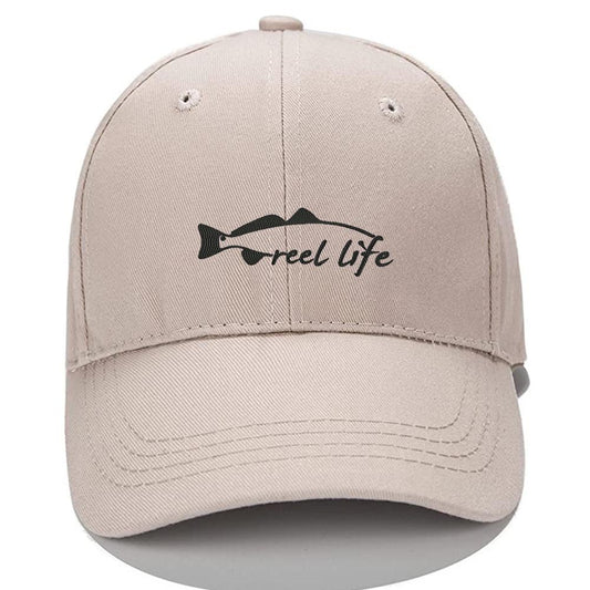 Reel Life Fishing Men Women Unisex Baseball Cap Classic Low Profile Adjustable Strapback Baseball Cap Dad-Hat