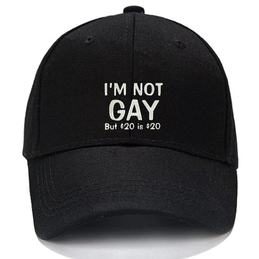 I'm Not Gay, But $20 Is $20 Men Women Unisex Baseball Cap Classic Low Profile Adjustable Strapback Baseball Cap Dad-Hat