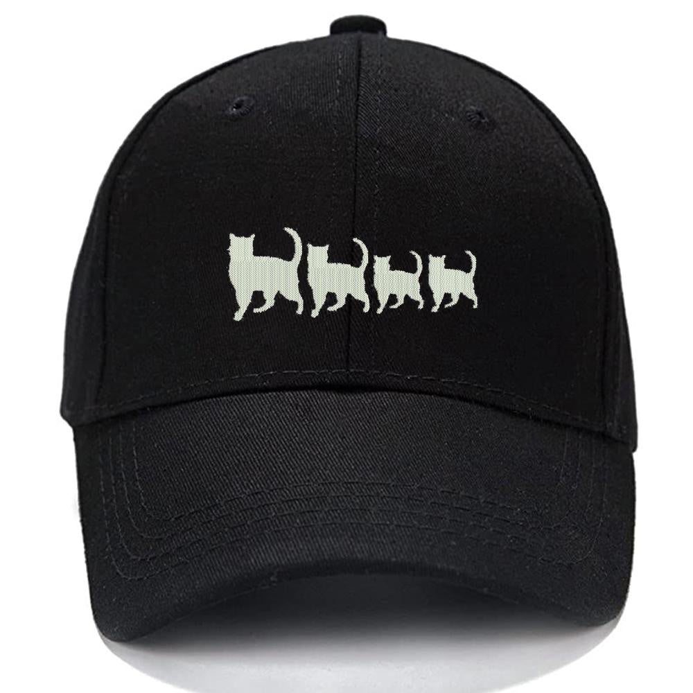 Four Pet Cat Family Men Women Unisex Baseball Cap Classic Low Profile Adjustable Strapback Baseball Cap Dad-Hat